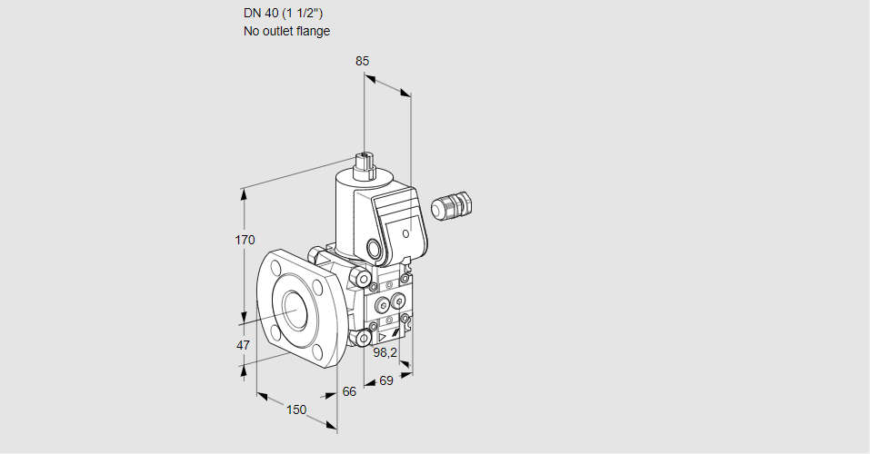 Клапан эл.магнитный газовый VAS 240/-F/NW