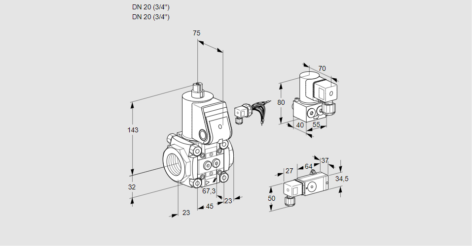 Клапан эл.магнитный газовый VAS 120R/NW