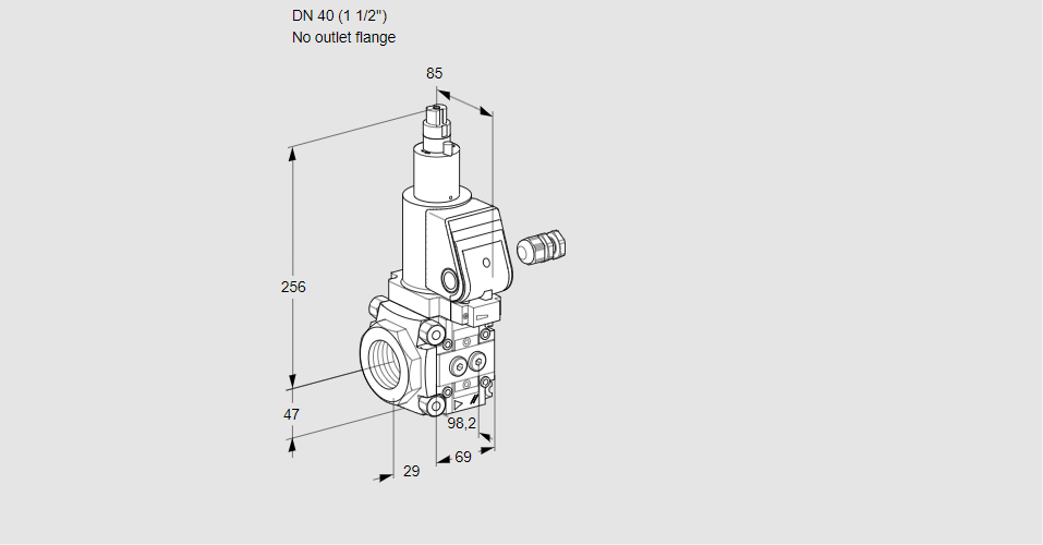 Клапан эл.магнитный газовый VAS 240/-R/LWGR