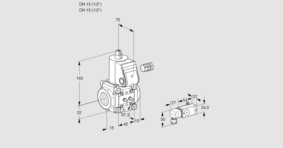 Клапан эл.магнитный газовый VAS 115R/NW