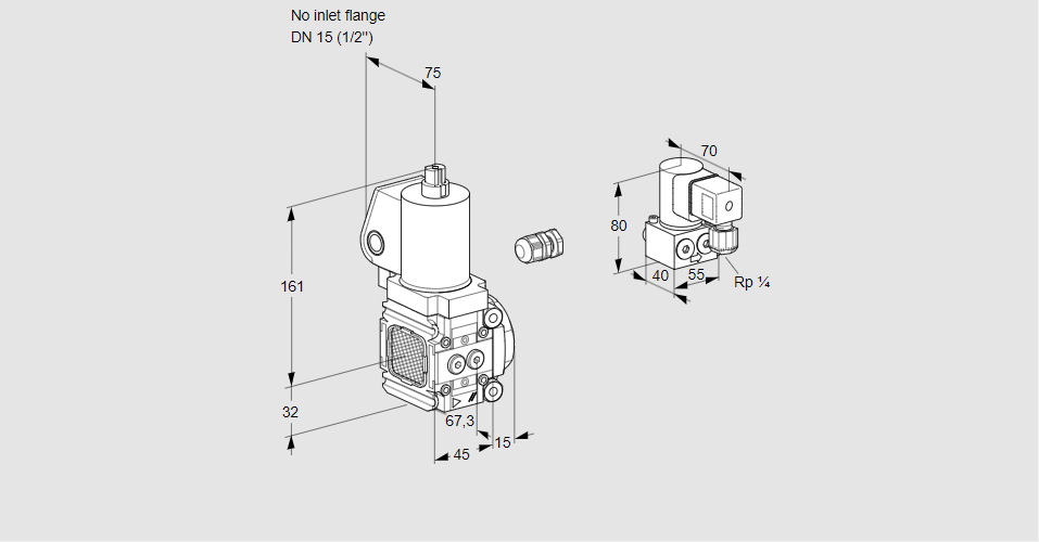 Клапан эл.магнитный газовый VAS 1-/15R/NWGL