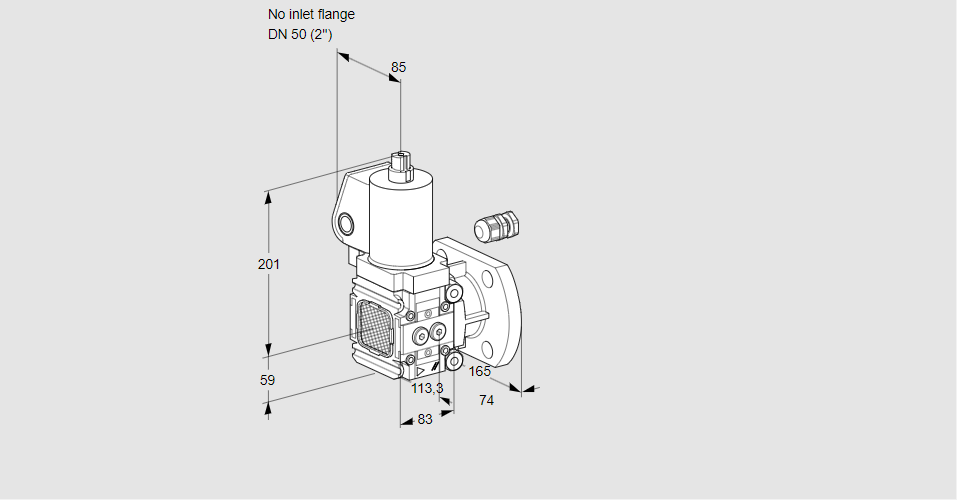 Клапан эл.магнитный газовый VAS 3-/50F/NWGL