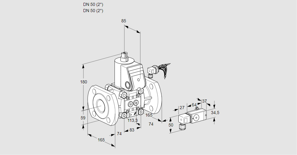 Клапан эл.магнитный газовый VAS 350F/NW