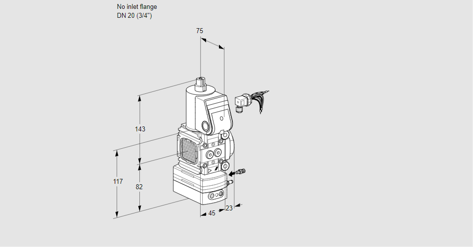 Регулятор соотношения газ/воздух 1:1  с эл.магнитным клапаном VAG 1-/20R/NWAK