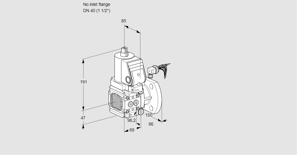Клапан эл.магнитный газовый VAS 2-/40F/NWGR
