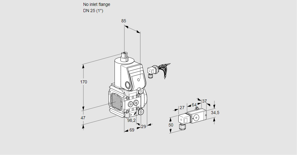 Клапан эл.магнитный газовый VAS 2-/25R/NW