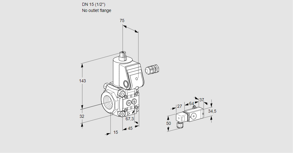 Клапан эл.магнитный газовый VAS 115/-R/NW