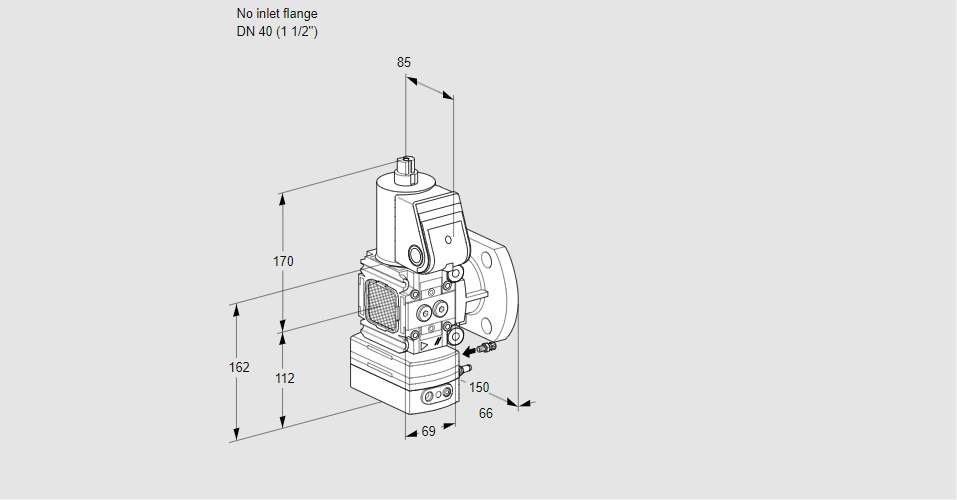Регулятор соотношения газ/воздух 1:1  с эл.магнитным клапаном VAG 2-/40F/NWAK