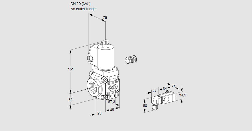 Клапан эл.магнитный газовый VAS 120/-R/NKGL