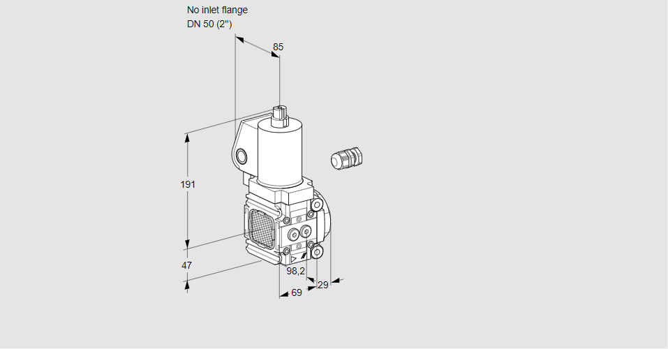 Клапан эл.магнитный газовый VAS 2-/50R/NWSL