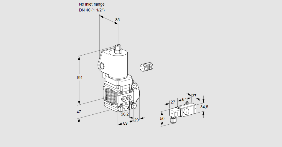 Клапан эл.магнитный газовый VAS 2-/40R/NWSL