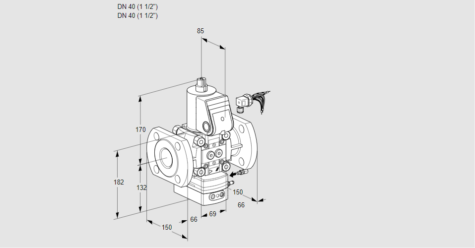 Регулятор расхода газа с эл.магнитным клапаном VAH 240F/NWAE