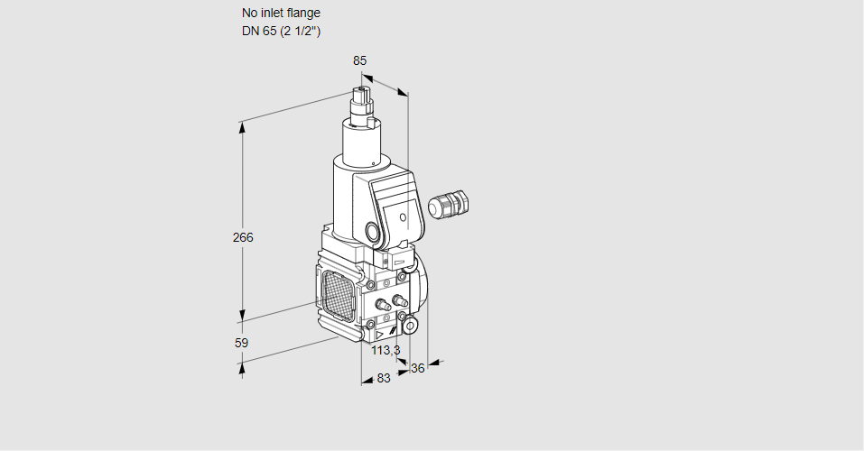 Клапан эл.магнитный газовый VAS 3-/65R/LKGR