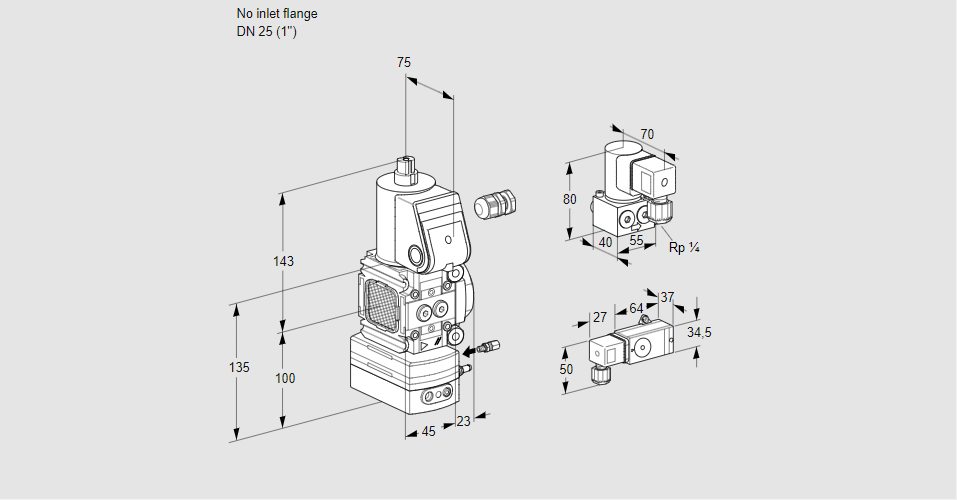 Регулятор расхода газа с эл.магнитным клапаном VAH 1-/25R/NWAE