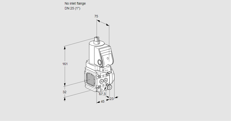 Клапан эл.магнитный газовый VAS 1-/25R/NWGR