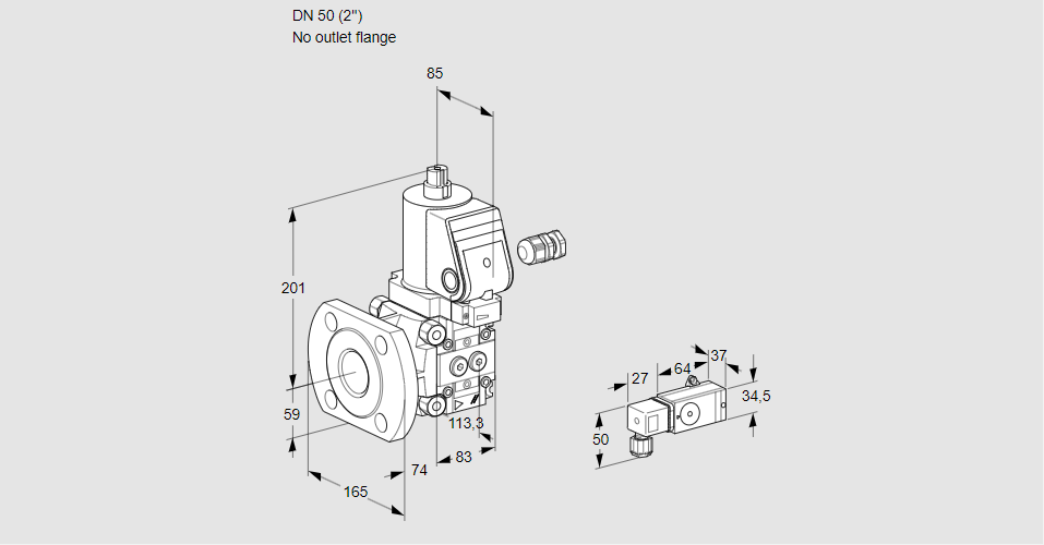 Клапан эл.магнитный газовый VAS 350/-F/NKGR
