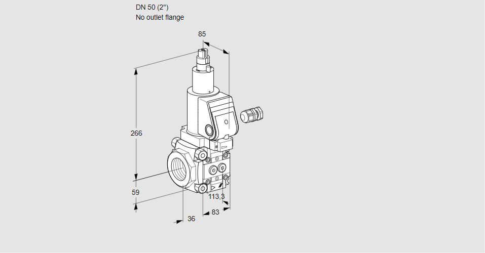 Клапан эл.магнитный газовый VAS 350/-R/LWSR