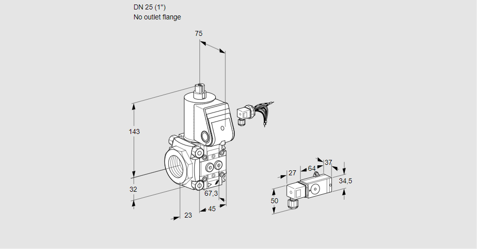 Клапан эл.магнитный газовый VAS 125/-R/NK