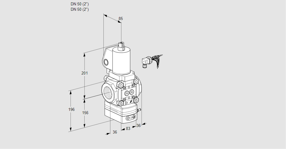 Регулятор соотношения газ/воздух с эл.магнитным клапаном VAV 350R/NWSLAK
