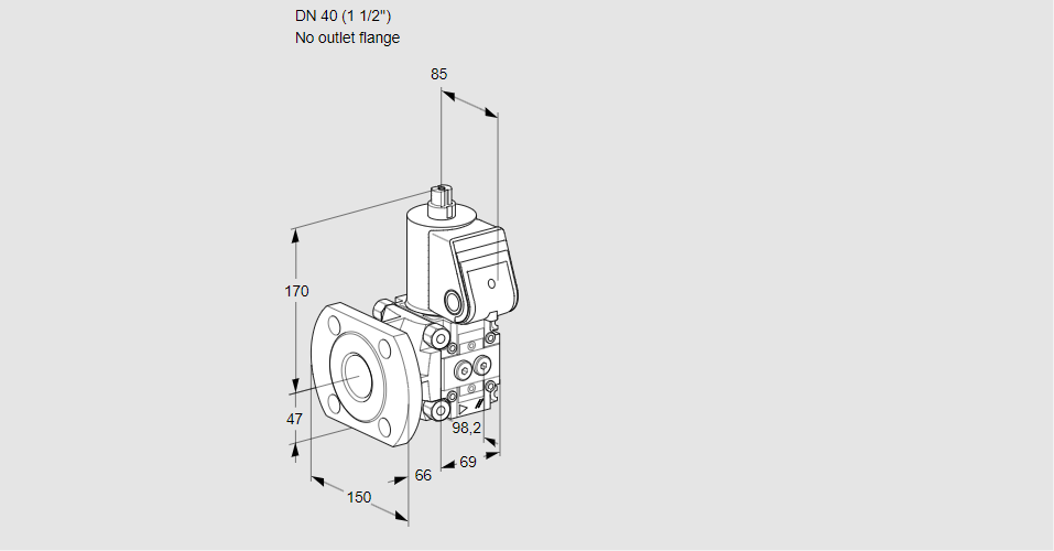 Клапан эл.магнитный газовый VAS 240/-F/NW