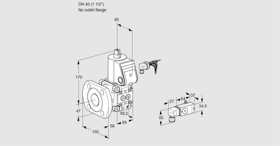 Клапан эл.магнитный газовый VAS 240/-F/NK