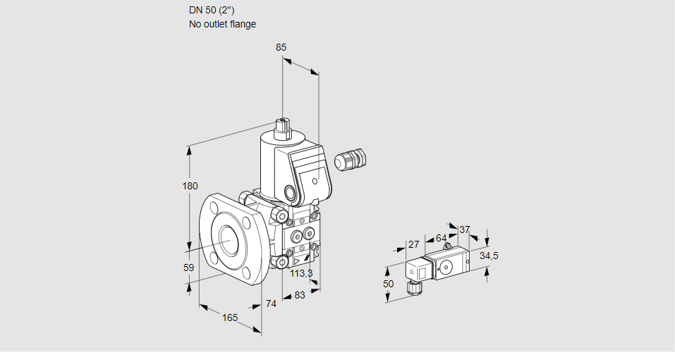 Клапан эл.магнитный газовый VAS 350/-F/NK
