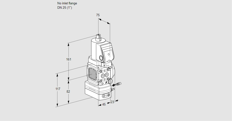 Регулятор соотношения газ/воздух 1:1  с эл.магнитным клапаном VAG 1-/25R/NQGRAE