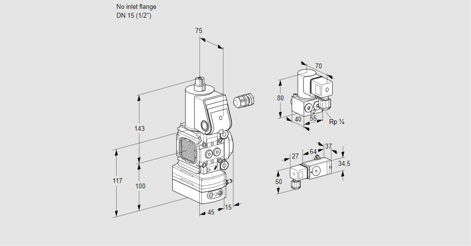 Регулятор соотношения газ/воздух с эл.магнитным клапаном VAV 1-/15R/NWBK