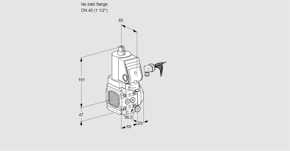 Клапан эл.магнитный газовый VAS 2-/40R/NKGR