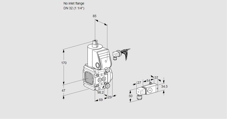 Клапан эл.магнитный газовый VAS 2-/32R/NW