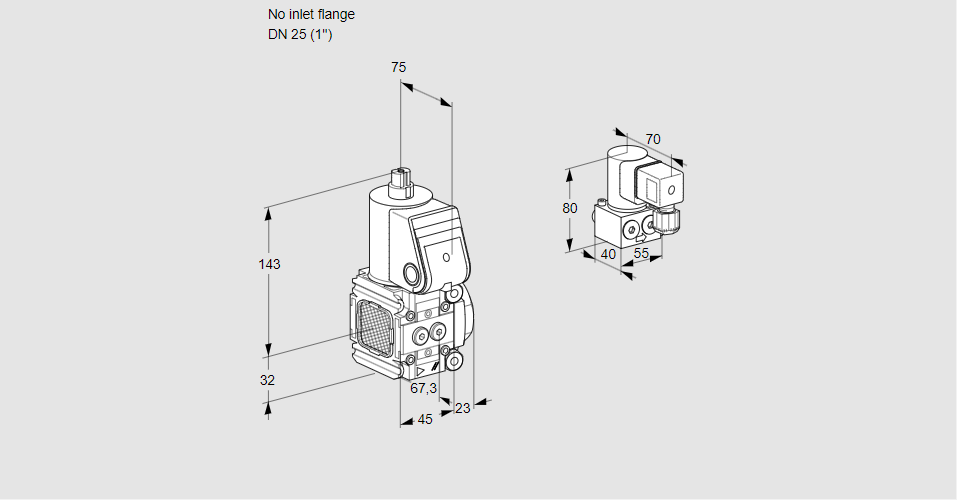 Клапан эл.магнитный газовый VAS 1-/25R/NW