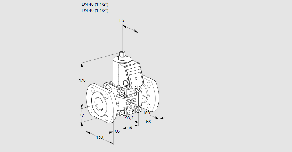 Клапан эл.магнитный газовый VAS 240F/NW