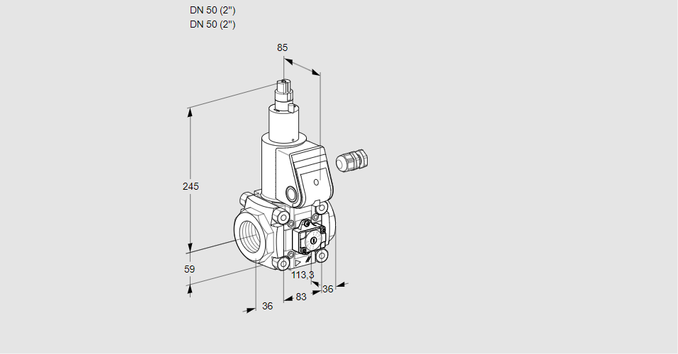 Клапан эл.магнитный газовый VAA 350R/RW