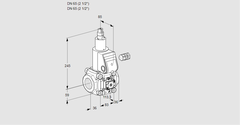 Клапан эл.магнитный газовый VAA 365R/RW