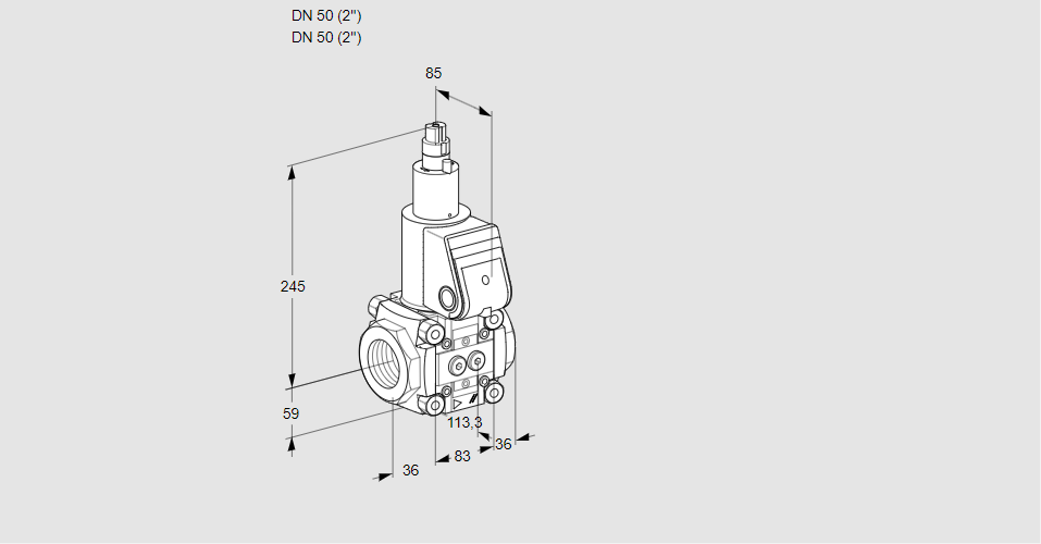 Клапан эл.магнитный газовый VAA 3T50N/RK