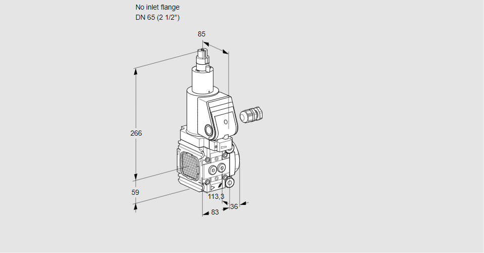 Клапан эл.магнитный газовый VAS 3-/65R/LWGR