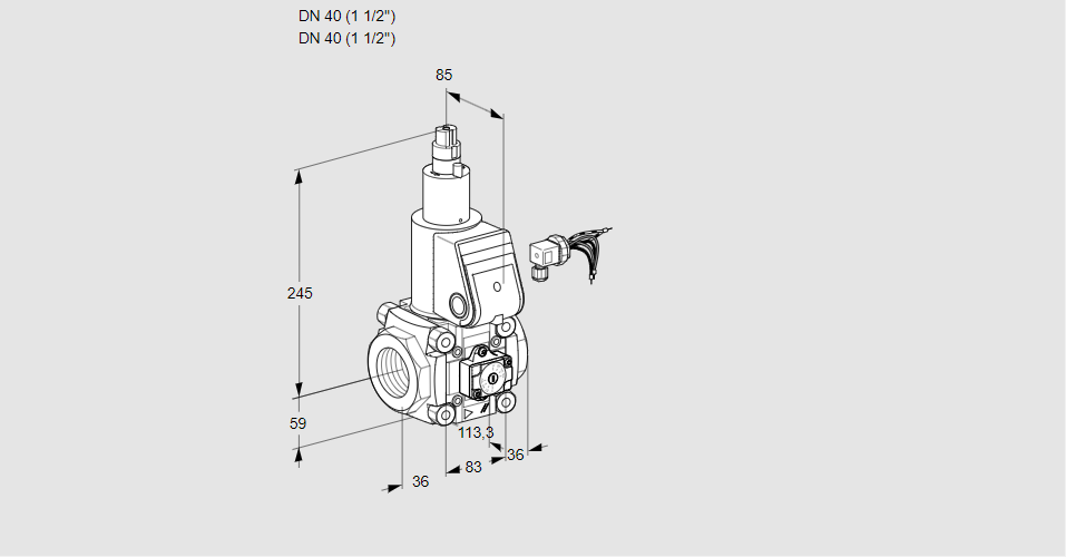 Клапан эл.магнитный газовый VAA 340R/LW