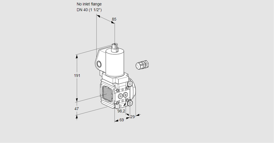 Клапан эл.магнитный газовый VAS 2-/40R/NWGL
