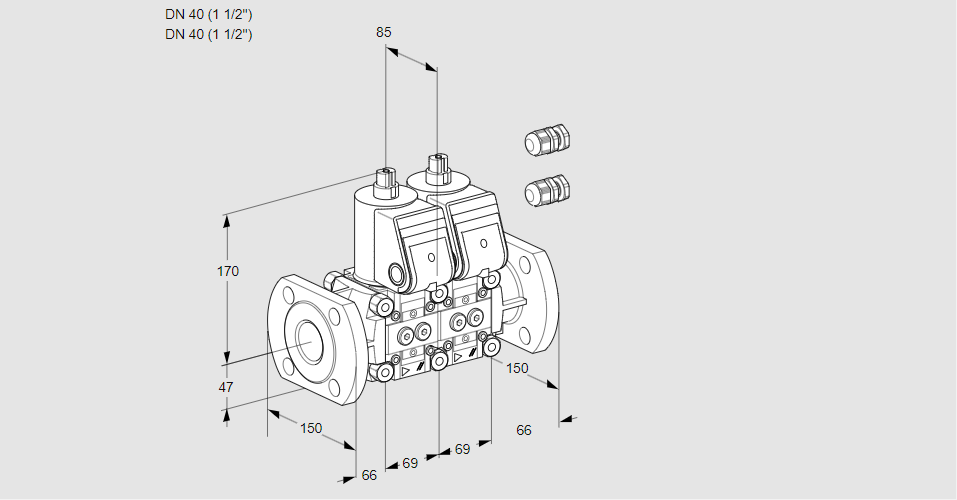 Клапан эл.магнитный сдвоенный VCS 2E40F/40F05NNWR3/PPPP/PPPP