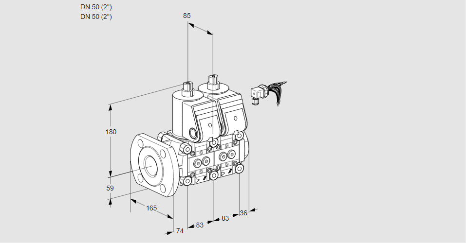 Клапан эл.магнитный сдвоенный VCS 3E50F/50R05NNWR/PPPP/PPPP