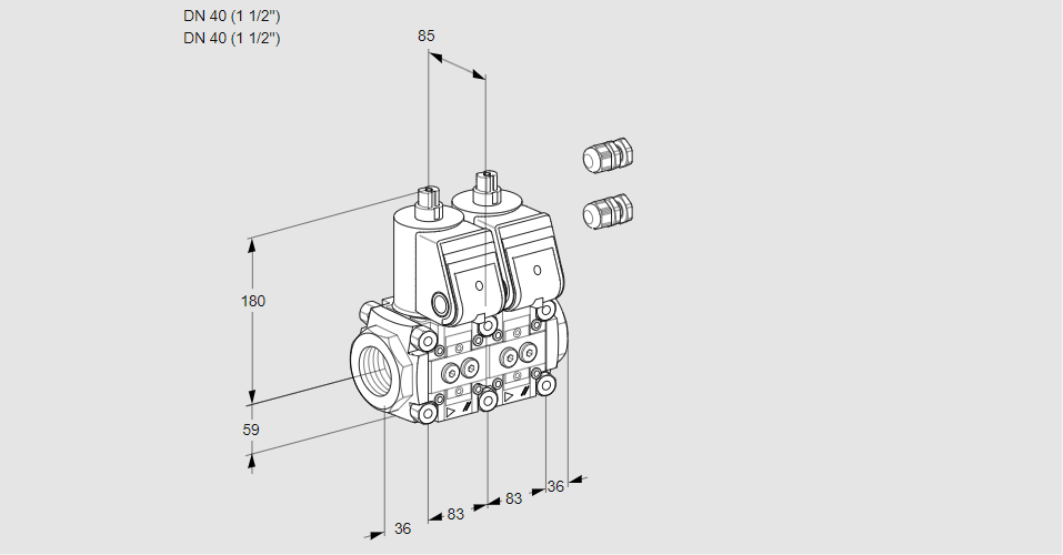 Клапан эл.магнитный сдвоенный VCS 3E40R/40R05NNWR3/PPPP/PPPP