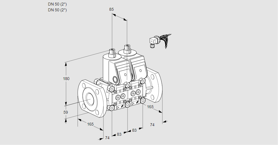 Клапан эл.магнитный сдвоенный VCS 3E50F/50F05NNWR/PPPP/PPPP