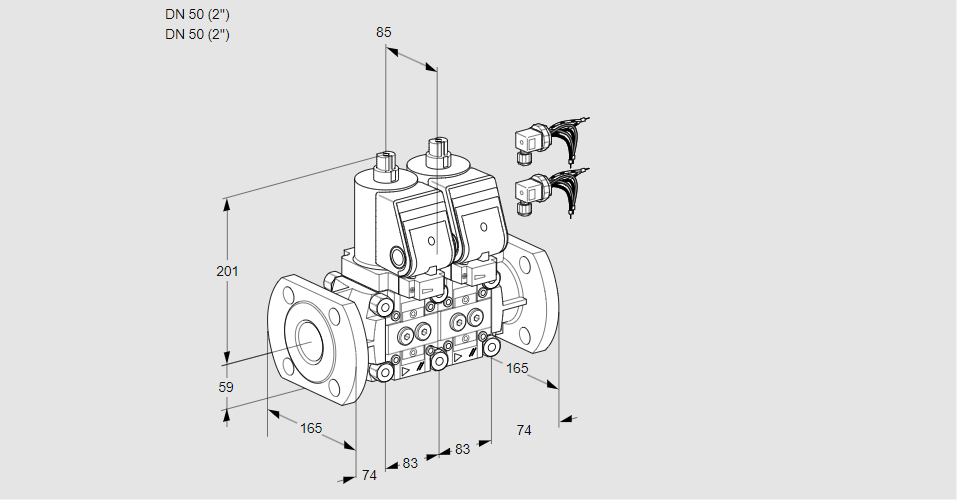 Клапан эл.магнитный сдвоенный VCS 3E50F/50F05NNWGR8/PPPP/PPPP