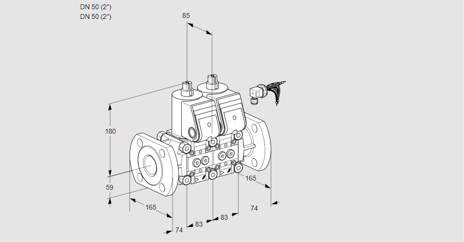 Клапан эл.магнитный сдвоенный VCS 3E50F/50F05NNKR3/PPPP/PPPP