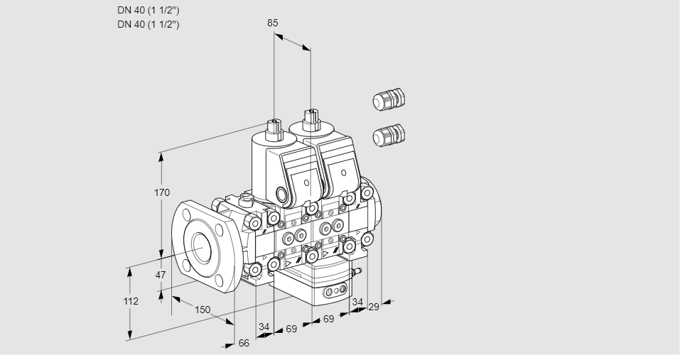 Регулятор давления с двумя эл.магнитными клапанами VCD 2E40F/40R05FND-25VWR3/PPPP/PPPP