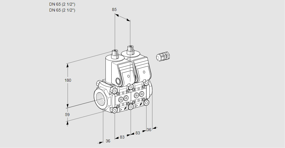 Клапан эл.магнитный сдвоенный VCS 3E65R/65R05NNWR3/PPPP/PPPP
