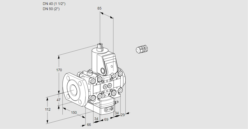Регулятор давления с эл.магнитным клапаном VAD 2E40F/50R05FD-25VWR/PP/PP