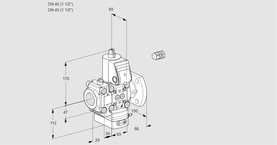 Регулятор давления с эл.магнитным клапаном VAD 2E40R/40F05FD-50WR/PP/PP