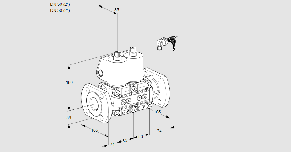 Клапан эл.магнитный сдвоенный VCS 3E50F/50F05NNWL/PPPP/PPPP
