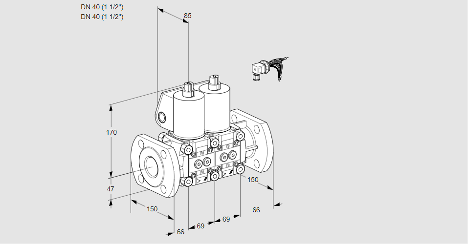 Клапан эл.магнитный сдвоенный VCS 2E40F/40F05NNWL/PPPP/PPPP